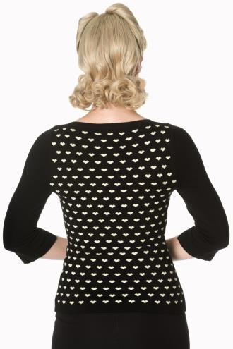Banned Charming Heart Knit Top - Black, Burgundy or Green