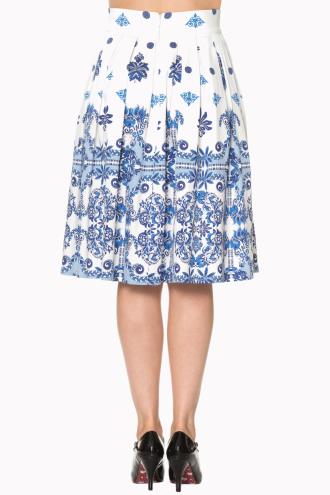 Banned Follow You Vintage Retro Skirt - White or Blue
