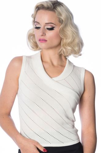 Banned It's A Wrap Pointelle Knit Top - White, Yellow, Blue or Pink