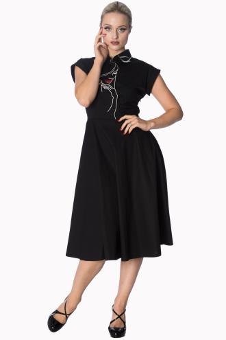 Banned Model Face Longer Dress - Black or White