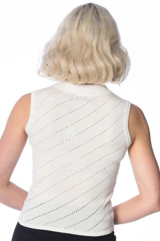 Banned It's A Wrap Pointelle Knit Plus Size Top - White, Yellow, Blue or Pink