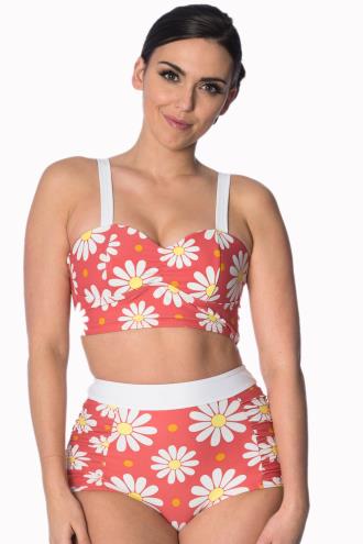 Banned Crazy Daisy Built Up Plus Size Bikini Top