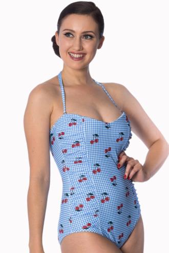 Banned Cherry Love Plus Size Halter Swimsuit