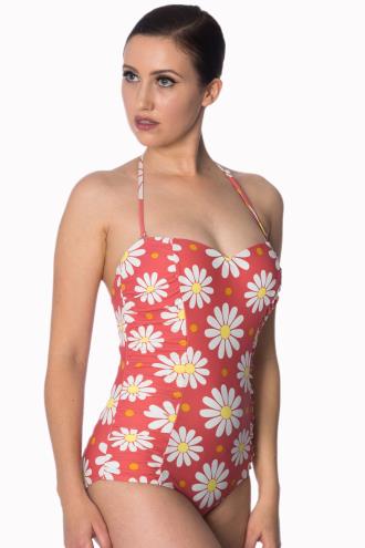 Banned Plus Size Crazy Daisy Halter Swimsuit