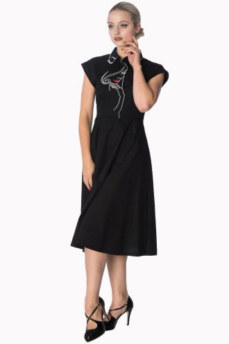 Banned Model Face Plus Size Longer Dress - Black or White