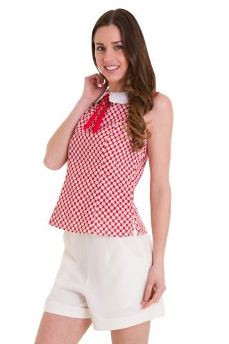 Banned Ditsy Daisy Top - Red or Navy