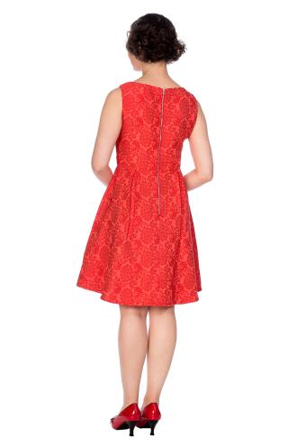 Dancing Days Retro Florida Jacquard Dress - Red or Cream