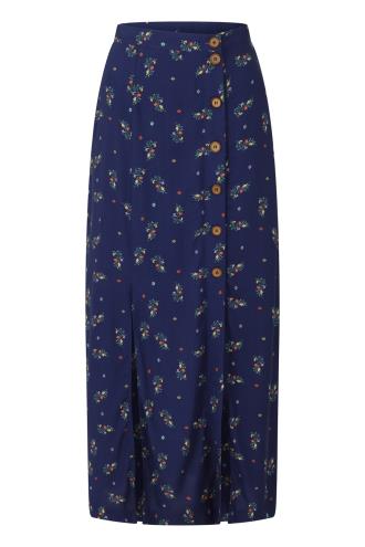 Lost Queen Spring Sprig Print Long Line Skirt