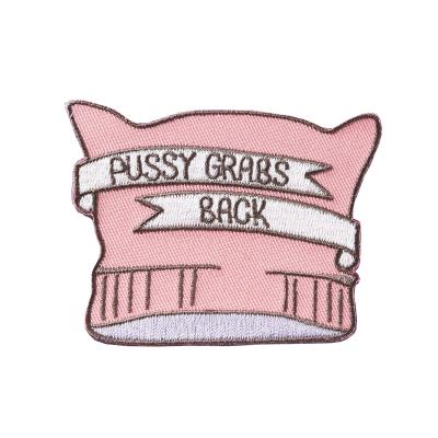 Punky Pins Pussy Grabs Back Embroidered Iron On Patch