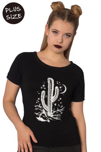 Banned Cosmic Cactus Plus Size Raglan Top