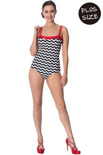 Banned Black Coffee One Piece Plus Size Swimsuit