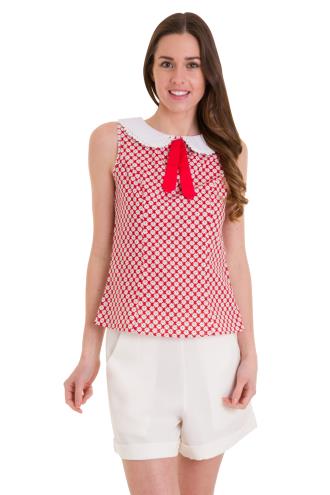 Banned Ditsy Daisy Top - Red or Navy