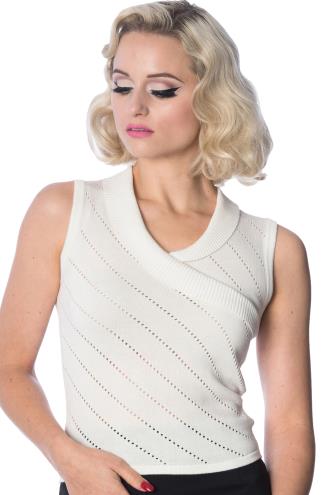 Banned It's A Wrap Pointelle Knit Top - White, Yellow, Blue or Pink