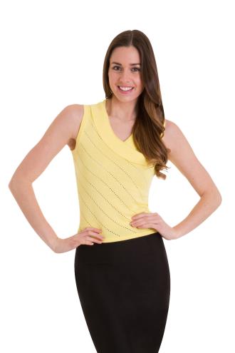 Banned It's A Wrap Pointelle Knit Top - White, Yellow, Blue or Pink