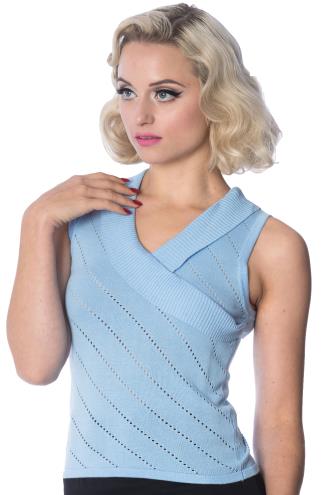 Banned It's A Wrap Pointelle Knit Top - White, Yellow, Blue or Pink