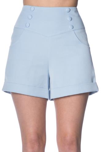 Banned Cute As A Button Shorts - White, Pink, Navy or Baby Blue