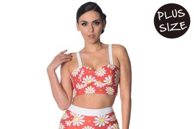 Banned Crazy Daisy Built Up Plus Size Bikini Top