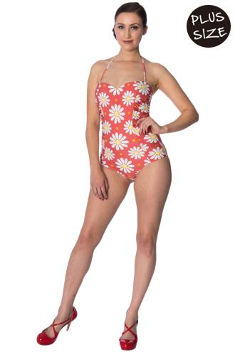 Banned Plus Size Crazy Daisy Halter Swimsuit