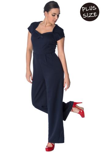 Banned Playful Plus Size Playsuit - Black, Navy or Blue