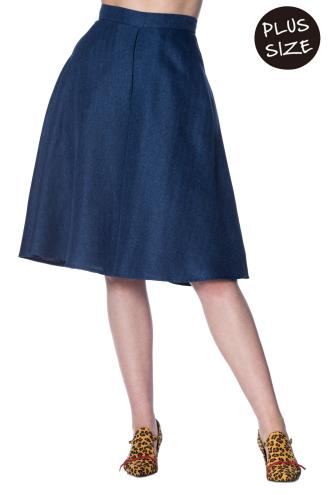Banned Plus Size Secretary Flare Skirt - 2 Colours
