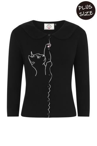 Banned Plus Size Cat Scallop Collar Cardigan - 8 Colours Available
