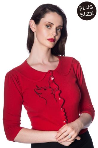 Banned Plus Size Cat Scallop Collar Cardigan - 8 Colours Available