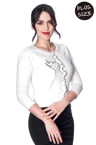Banned Plus Size Cat Scallop Collar Cardigan - 8 Colours Available