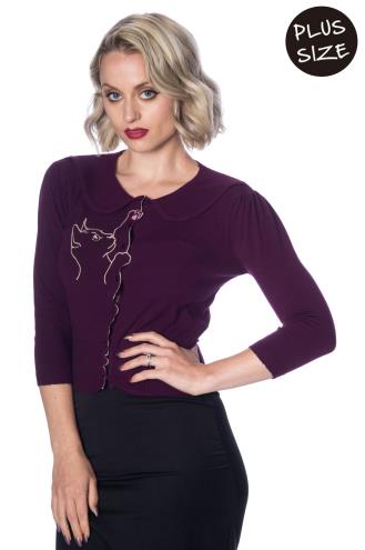 Banned Plus Size Cat Scallop Collar Cardigan - 8 Colours Available