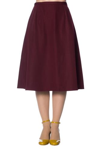 Banned Sue-Ellen Bias Cut Skirt - Black, Red or Burgundy