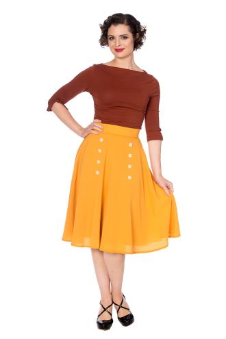 Dancing Days Vintage Flared Cute As A Button Skirt - Available in 7 Colours