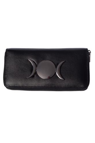 Lost Queen Alternative Black Vidonia Triple Moon Wallet