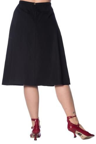 Banned Sue-Ellen Bias Cut Skirt - Black, Red or Burgundy