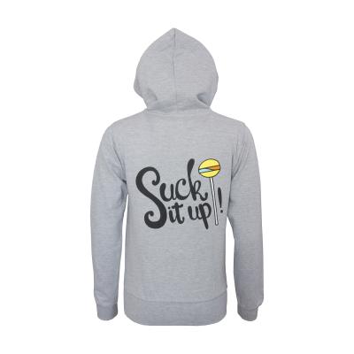 Sweet80 Suck It Up Long Sleeved Zip Hoodie - Heather Grey