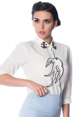 Banned Free As A Bird Plus Size Blouse - White, Black or Navy
