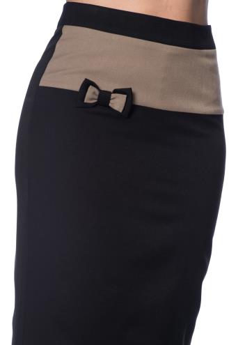 Banned Colour Block Plus Size Vintage Pencil Skirt - Black or Blue