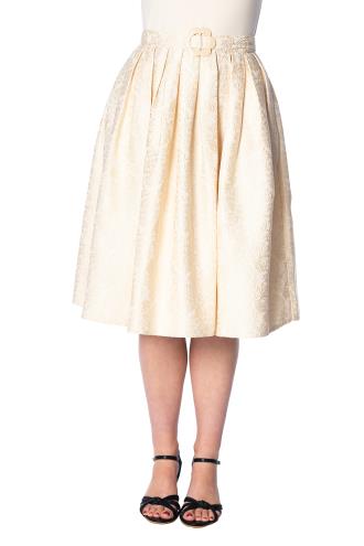 Dancing Days Vintage Retro Florida Jacquard Skirt - Red or Cream