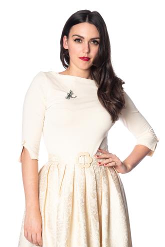 Dancing Days Vintage Retro Florida Jacquard Skirt - Red or Cream