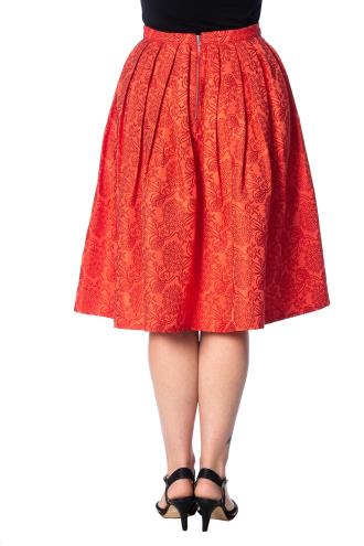 Dancing Days Vintage Retro Florida Jacquard Skirt - Red or Cream