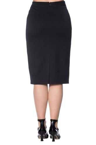 Dancing Days Colour Block Plus Size Vintage Pencil Skirt - Black or Blue