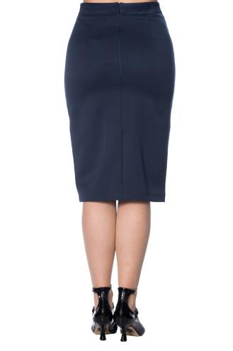 Dancing Days Colour Block Plus Size Vintage Pencil Skirt - Black or Blue
