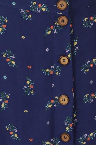 Lost Queen Spring Sprig Print Long Line Skirt