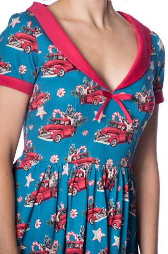 Banned Christmas Drive Thru Collar Dress