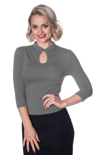 Banned Peek A Boo Mandarin Collar Top - 4 Colours Available