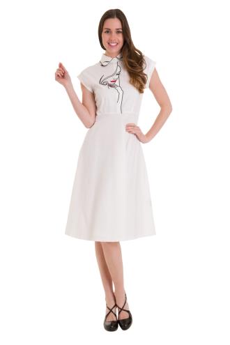 Banned Model Face Longer Dress - Black or White