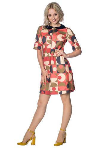 Banned Geo Circles Dress- Pink or Blue