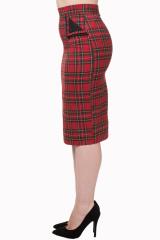 Banned Tori Vintage Leopard Print, Black or Red Pencil Skirt 