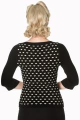 Banned Charming Heart Knit Top - Black, Burgundy or Green