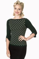 Banned Charming Heart Knit Top - Black, Burgundy or Green