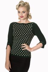Banned Charming Heart Knit Top - Black, Burgundy or Green