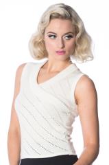Banned It's A Wrap Pointelle Knit Top - White, Yellow, Blue or Pink